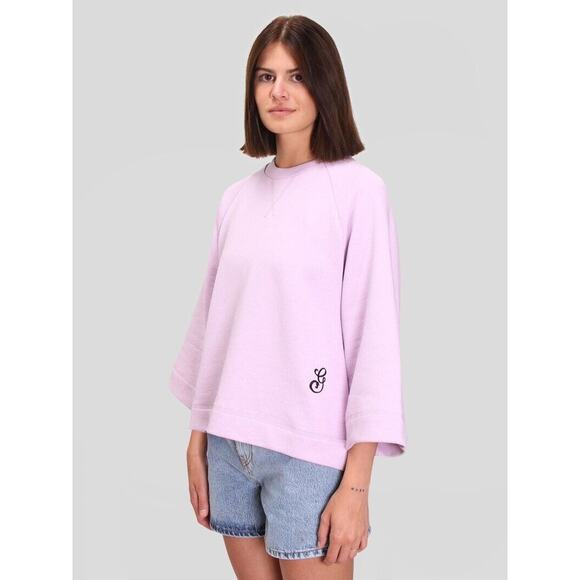 GANNI Isoli Oversized Raglan Sweatshirt in Orchid Blossom - Picture 3 of 12